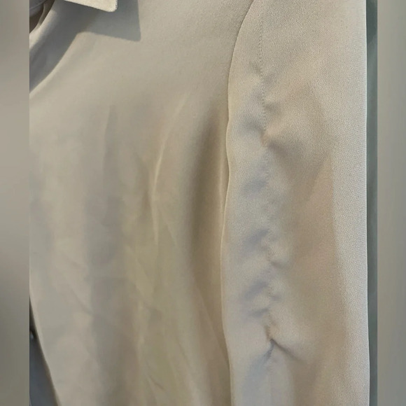 Vince. Cream long sleeve silk button up blouse - Picture 2 of 6